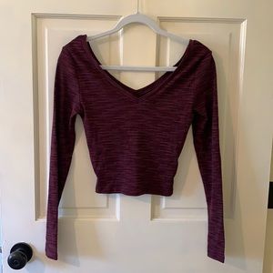 TopShop maroon cropped long sleeve